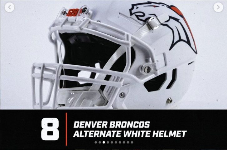 Denver Broncos white helmet.